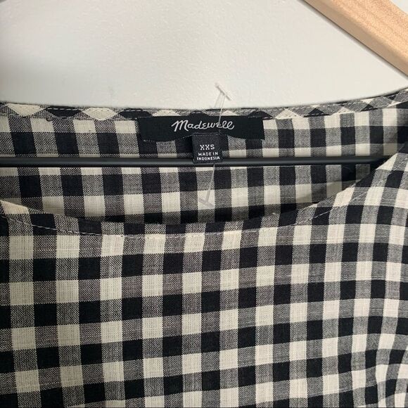 Madewell Gingham Lace-Up Bell-Sleeve Top - Picture 4 of 6